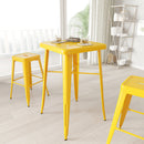 Retta Bar Height Patio Dining Table with Metal Frame and 23.75" Square Top