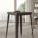 Retta Bar Height Patio Dining Table with Metal Frame and 23.75" Square Top
