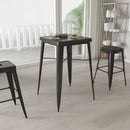 Retta Bar Height Patio Dining Table with Metal Frame and 23.75" Square Top