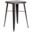Retta Bar Height Patio Dining Table with Metal Frame and 23.75" Square Top