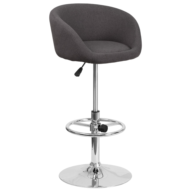 Valencia Bucket Seat Bar and Dining Stool with 360 Swivel, Adjustable Height and Chrome Footrest