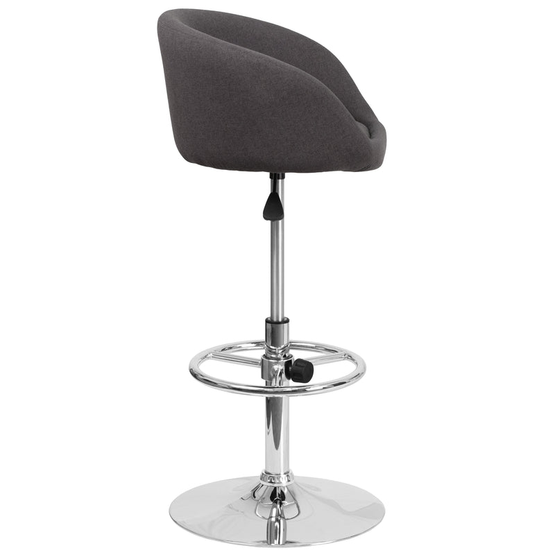 Valencia Bucket Seat Bar and Dining Stool with 360 Swivel, Adjustable Height and Chrome Footrest