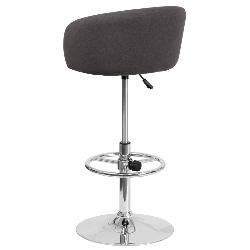 Valencia Bucket Seat Bar and Dining Stool with 360 Swivel, Adjustable Height and Chrome Footrest