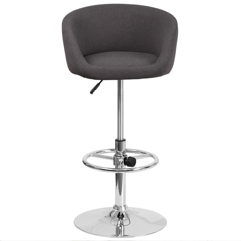 Valencia Bucket Seat Bar and Dining Stool with 360 Swivel, Adjustable Height and Chrome Footrest