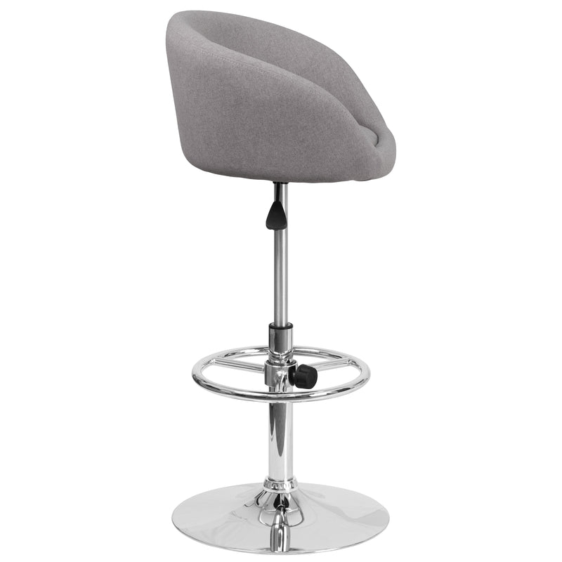 Valencia Bucket Seat Bar and Dining Stool with 360 Swivel, Adjustable Height and Chrome Footrest