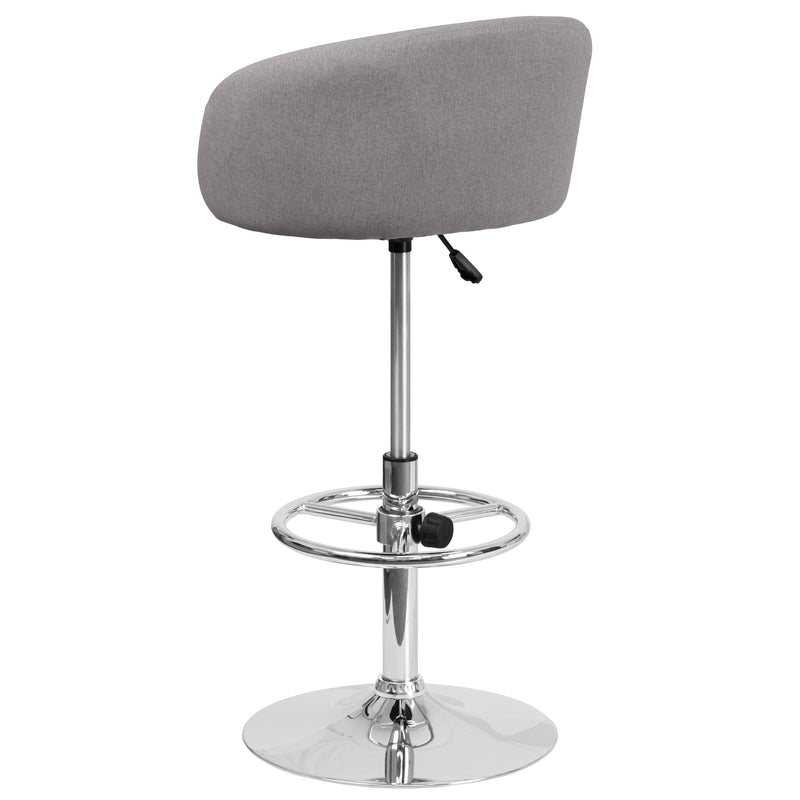 Valencia Bucket Seat Bar and Dining Stool with 360 Swivel, Adjustable Height and Chrome Footrest