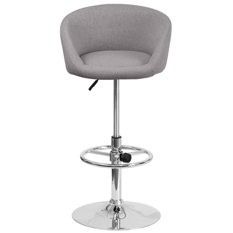 Valencia Bucket Seat Bar and Dining Stool with 360 Swivel, Adjustable Height and Chrome Footrest