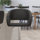 Rothko Contemporary Adjustable Height Barstool with Rounded Mid-Back and Gold Base