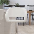 Rothko Contemporary Adjustable Height Barstool with Rounded Mid-Back and Gold Base