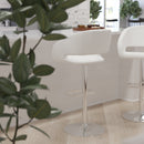 Rothko Contemporary Adjustable Height Barstool with Rounded Mid-Back and Gold Base