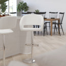 Rothko Contemporary Adjustable Height Barstool with Rounded Mid-Back and Gold Base