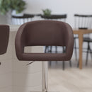 Rothko Contemporary Adjustable Height Barstool with Rounded Mid-Back and Gold Base