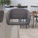 Rothko Contemporary Adjustable Height Barstool with Rounded Mid-Back and Gold Base