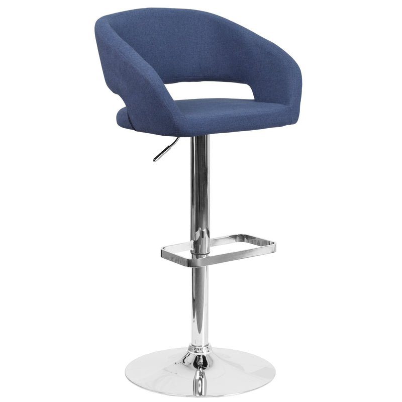 Rothko Modern Bar Stool Rounded Mid-Back Stool With Height Adjustable Swivel Seat