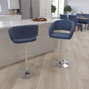 Rothko Modern Bar Stool Rounded Mid-Back Stool With Height Adjustable Swivel Seat