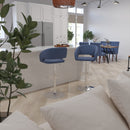 Rothko Modern Bar Stool Rounded Mid-Back Stool With Height Adjustable Swivel Seat