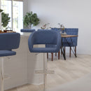 Rothko Modern Bar Stool Rounded Mid-Back Stool With Height Adjustable Swivel Seat