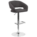 Rothko Modern Bar Stool Rounded Mid-Back Stool With Height Adjustable Swivel Seat