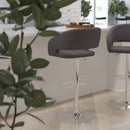Rothko Modern Bar Stool Rounded Mid-Back Stool With Height Adjustable Swivel Seat