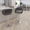 Rothko Modern Bar Stool Rounded Mid-Back Stool With Height Adjustable Swivel Seat