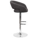 Rothko Modern Bar Stool Rounded Mid-Back Stool With Height Adjustable Swivel Seat