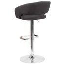 Rothko Modern Bar Stool Rounded Mid-Back Stool With Height Adjustable Swivel Seat