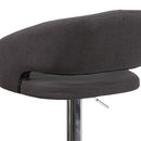 Rothko Modern Bar Stool Rounded Mid-Back Stool With Height Adjustable Swivel Seat