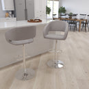 Rothko Modern Bar Stool Rounded Mid-Back Stool With Height Adjustable Swivel Seat