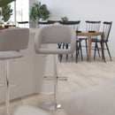 Rothko Modern Bar Stool Rounded Mid-Back Stool With Height Adjustable Swivel Seat