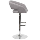 Rothko Modern Bar Stool Rounded Mid-Back Stool With Height Adjustable Swivel Seat