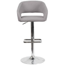 Rothko Modern Bar Stool Rounded Mid-Back Stool With Height Adjustable Swivel Seat