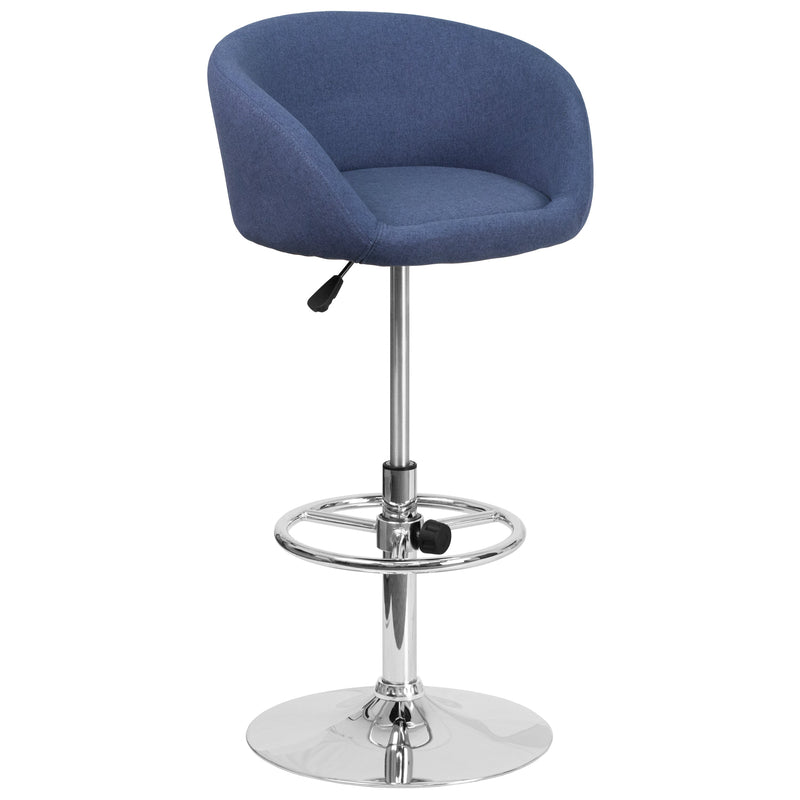 Valencia Bucket Seat Bar and Dining Stool with 360 Swivel, Adjustable Height and Chrome Footrest