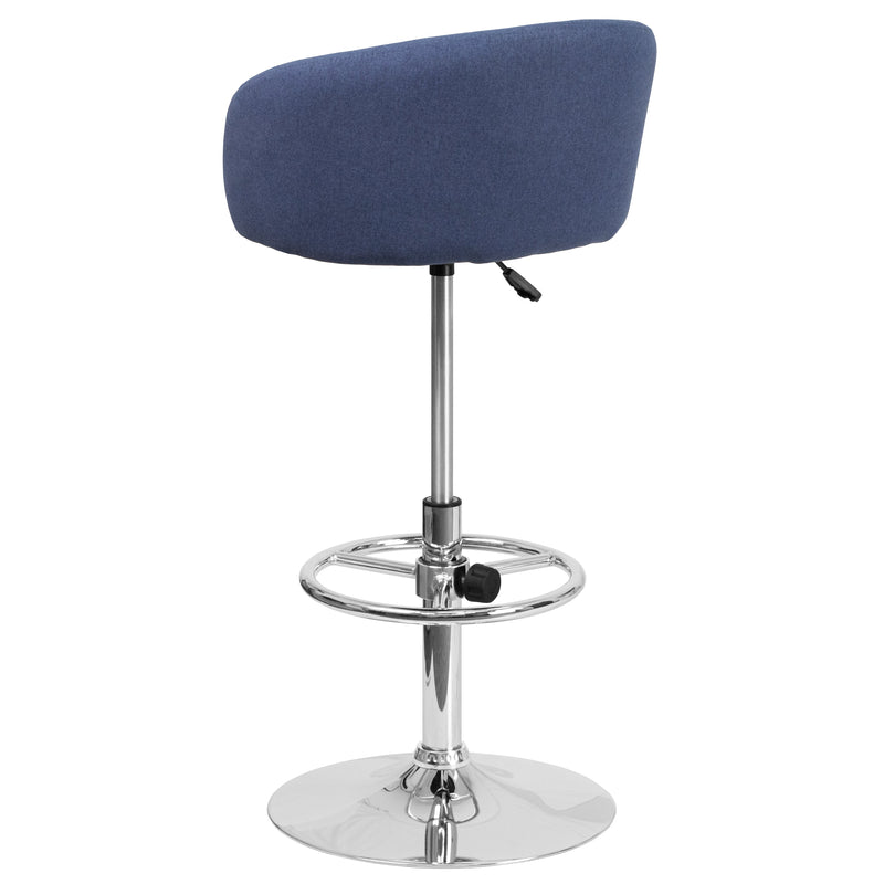 Valencia Bucket Seat Bar and Dining Stool with 360 Swivel, Adjustable Height and Chrome Footrest
