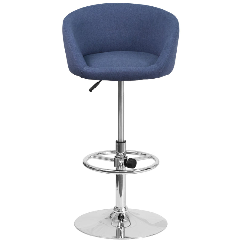 Valencia Bucket Seat Bar and Dining Stool with 360 Swivel, Adjustable Height and Chrome Footrest