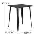 Rothko Bar Height Patio Dining Table with Metal Frame and 31.5" Square Top