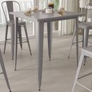 Rothko Bar Height Patio Dining Table with Metal Frame and 31.5" Square Top