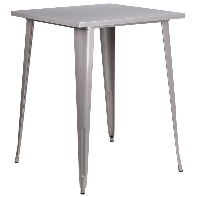 Rothko Bar Height Patio Dining Table with Metal Frame and 31.5" Square Top