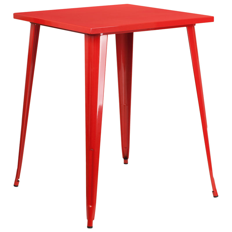 Rothko Bar Height Patio Dining Table with Metal Frame and 31.5" Square Top