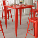 Rothko Bar Height Patio Dining Table with Metal Frame and 31.5" Square Top