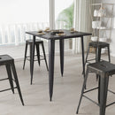 Rothko Bar Height Patio Dining Table with Metal Frame and 31.5" Square Top