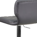 Set of Two Swivel Bar Stools with Vertical Stitched Back and Adjustable Chrome Base with Footrest