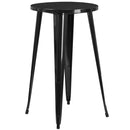 Cynthia 24" Round Bar Height Patio Table with Powder Coated Galvanized Steel Frame for Indoor and Outdoor Use