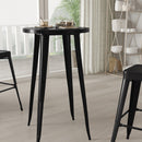 Cynthia 24" Round Bar Height Patio Table with Powder Coated Galvanized Steel Frame for Indoor and Outdoor Use