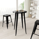 Cynthia 24" Round Bar Height Patio Table with Powder Coated Galvanized Steel Frame for Indoor and Outdoor Use