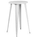 Cynthia 24" Round Bar Height Patio Table with Powder Coated Galvanized Steel Frame for Indoor and Outdoor Use