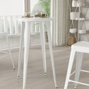 Cynthia 24" Round Bar Height Patio Table with Powder Coated Galvanized Steel Frame for Indoor and Outdoor Use