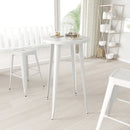 Cynthia 24" Round Bar Height Patio Table with Powder Coated Galvanized Steel Frame for Indoor and Outdoor Use