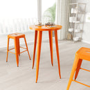 Cynthia 24" Round Bar Height Patio Table with Powder Coated Galvanized Steel Frame for Indoor and Outdoor Use