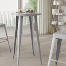 Cynthia 24" Round Bar Height Patio Table with Powder Coated Galvanized Steel Frame for Indoor and Outdoor Use
