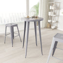 Cynthia 24" Round Bar Height Patio Table with Powder Coated Galvanized Steel Frame for Indoor and Outdoor Use